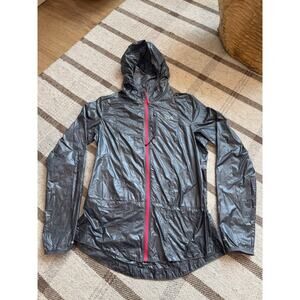 Mountain Hardwear Ghost Lite Windbreaker Jacket Women’s Medium Gray Pink Hood